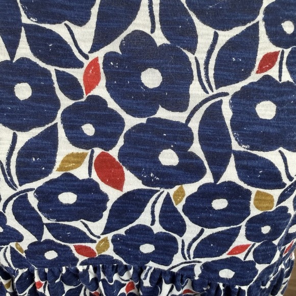 Seasalt Cornwall Women's Short Sleeve Floral Cotton Maternity Tunic in Blue 6 - Picture 4 of 7